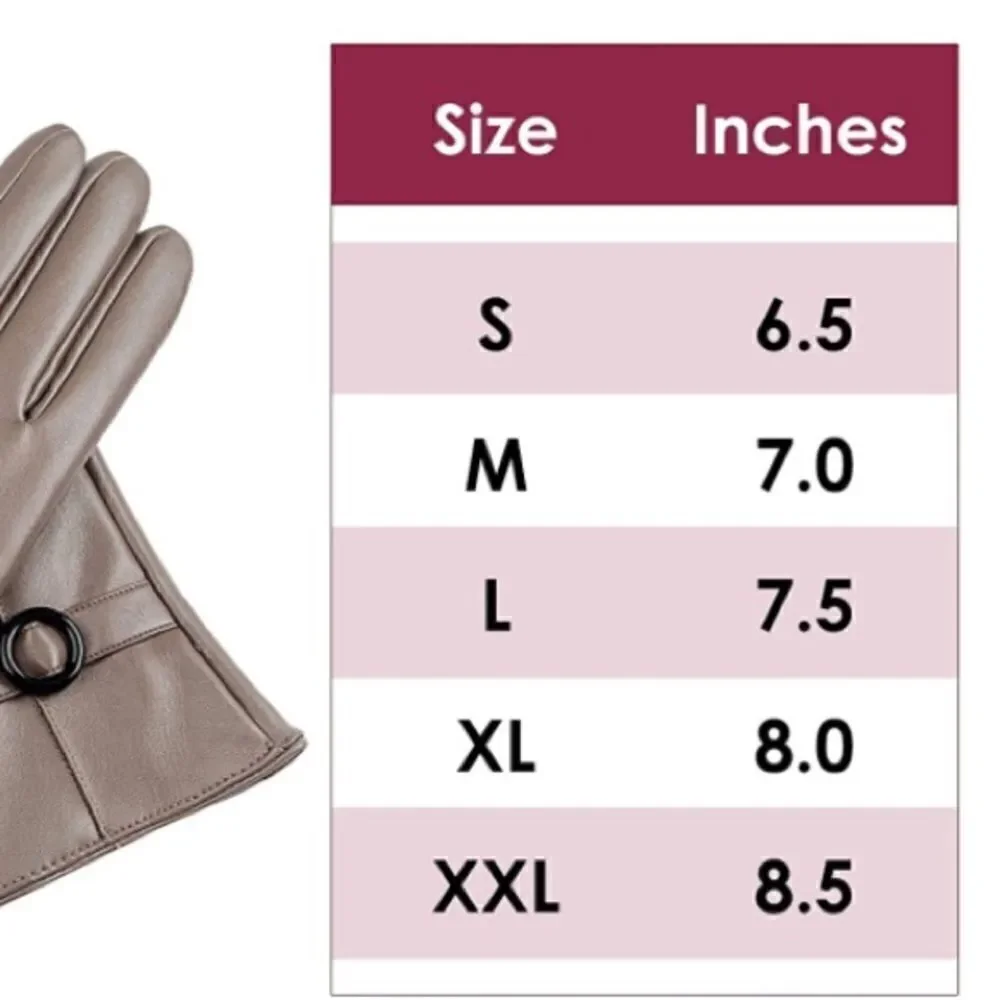 Winter Leather Gloves Beige